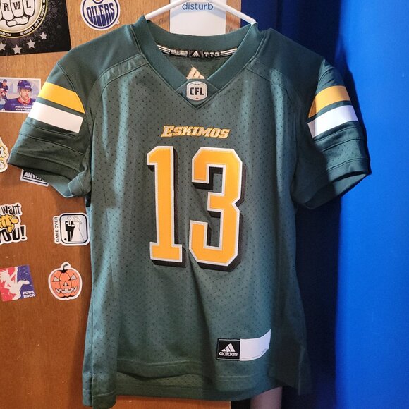 Edmonton Eskimos/Elks Mike Reilly Adidas CFL Football Women's/Youth Small Jersey - Picture 1 of 2